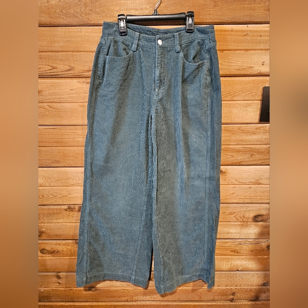 Altar'd State Green Wide Leg Couduroy Pants Large